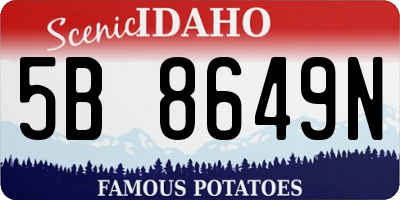 ID license plate 5B8649N
