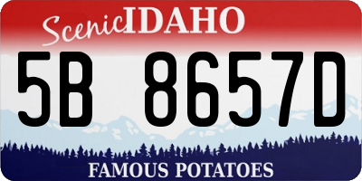 ID license plate 5B8657D