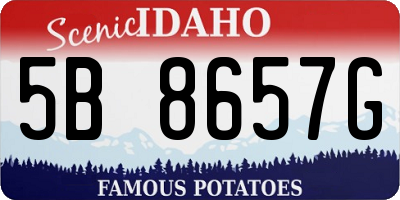ID license plate 5B8657G