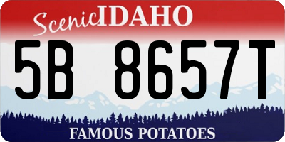 ID license plate 5B8657T