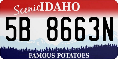 ID license plate 5B8663N