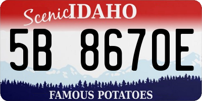 ID license plate 5B8670E