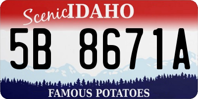 ID license plate 5B8671A