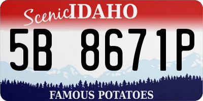 ID license plate 5B8671P