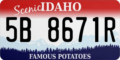 ID license plate 5B8671R