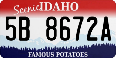 ID license plate 5B8672A