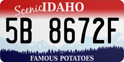 ID license plate 5B8672F