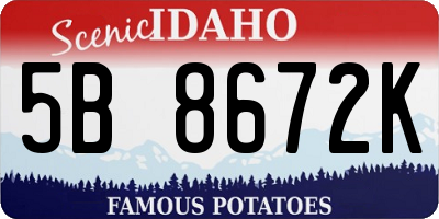 ID license plate 5B8672K