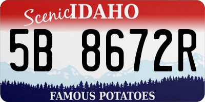 ID license plate 5B8672R