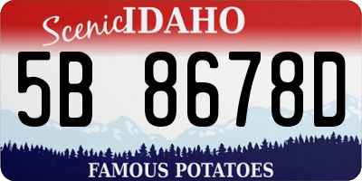 ID license plate 5B8678D
