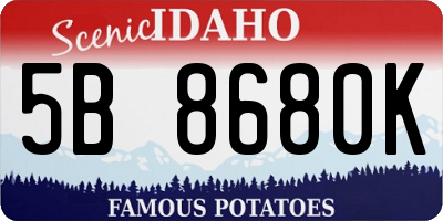 ID license plate 5B8680K
