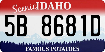 ID license plate 5B8681D