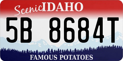 ID license plate 5B8684T