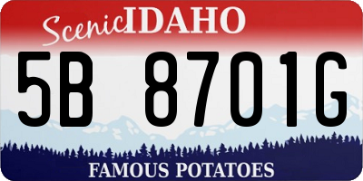 ID license plate 5B8701G