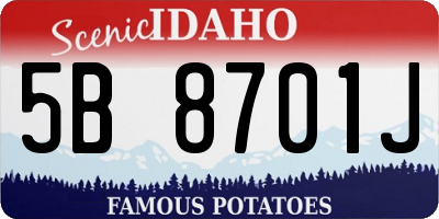 ID license plate 5B8701J