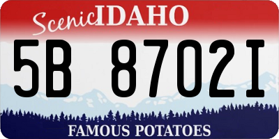 ID license plate 5B8702I