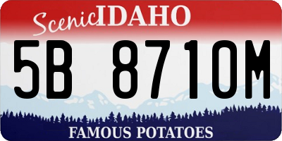 ID license plate 5B8710M