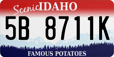 ID license plate 5B8711K