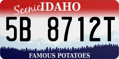 ID license plate 5B8712T