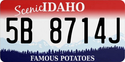 ID license plate 5B8714J