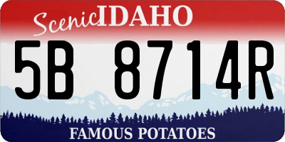 ID license plate 5B8714R