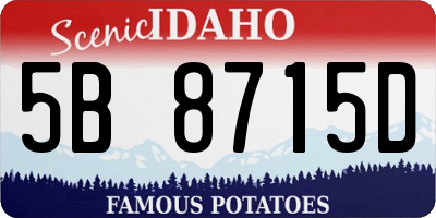 ID license plate 5B8715D