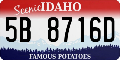 ID license plate 5B8716D