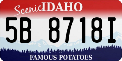 ID license plate 5B8718I