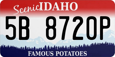 ID license plate 5B8720P