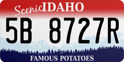 ID license plate 5B8727R