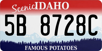 ID license plate 5B8728C