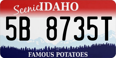 ID license plate 5B8735T