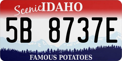 ID license plate 5B8737E