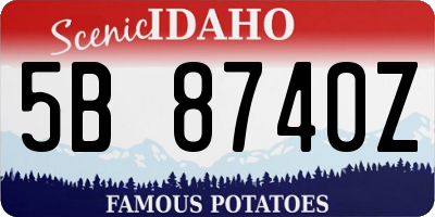 ID license plate 5B8740Z