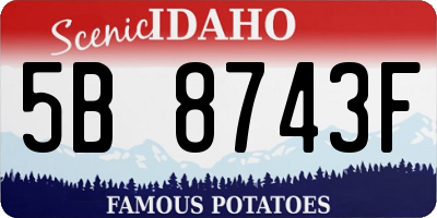 ID license plate 5B8743F