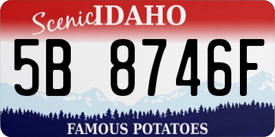 ID license plate 5B8746F