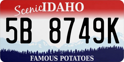 ID license plate 5B8749K