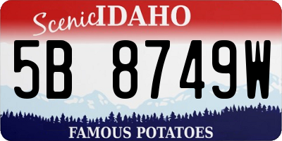 ID license plate 5B8749W
