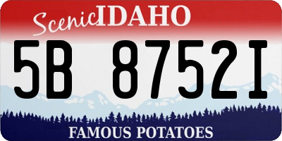 ID license plate 5B8752I