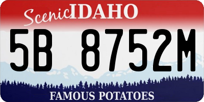 ID license plate 5B8752M