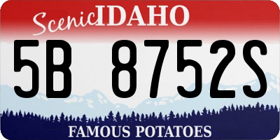 ID license plate 5B8752S