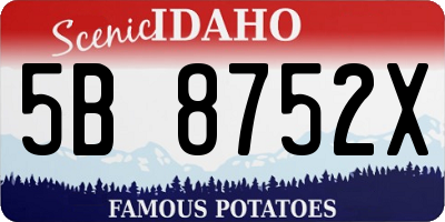 ID license plate 5B8752X
