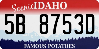 ID license plate 5B8753D