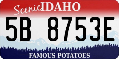 ID license plate 5B8753E
