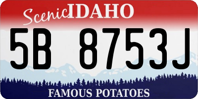 ID license plate 5B8753J