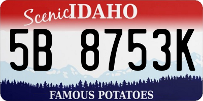 ID license plate 5B8753K