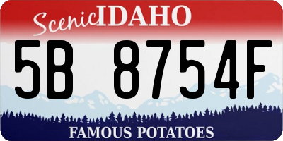 ID license plate 5B8754F