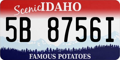 ID license plate 5B8756I