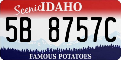 ID license plate 5B8757C