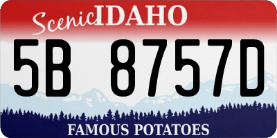 ID license plate 5B8757D